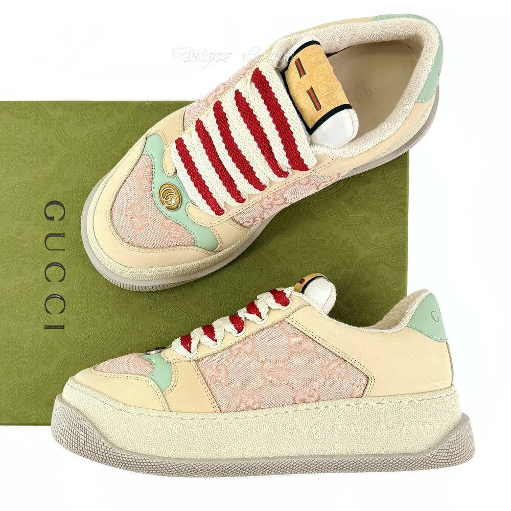 NEW GUCCI Screener GG Canvas Sneakers EU 37.5 / US 7.5 Women's Authentic